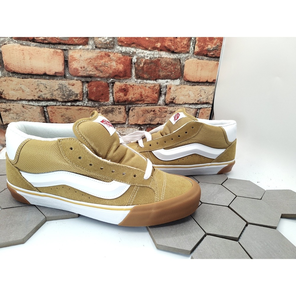 Vans Knu Mid Men 12 Khaki Gum Chunky 90s Skater Shoes Timberland Wheat Color